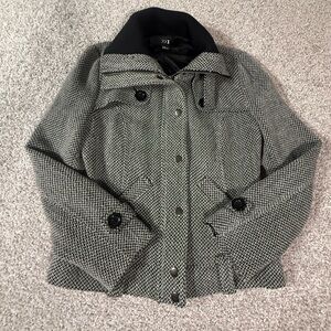 Forever 21 Tweed Houndstooth Fitted Tailored Wool-Blend Jacket – Size Medium